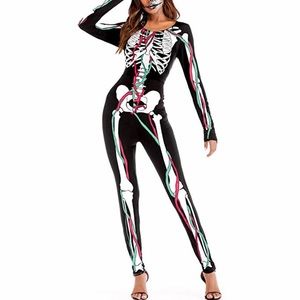 Skeleton Jumpsuit Halloween Party Costume Size M